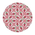 thumbnail image 4 of HAOXIT Cute Delicious Strawberry Round Tablecloth Waterproof Durable Cloth Tablecloths Washable Fabric Table Cover Wrinkle Resistant Table Cloth for Indoor Outdoor Kitchen Party Dining Room 31-35, 4 of 8