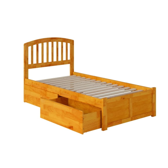 Richmond Platform Bed with Flat Panel Foot Board and 2 Urban Bed Drawers in, Multiple Colors and Sizes