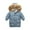 Blue, variant on Esaierr 1-10Y Baby Kids Winter Hooded Cotton Jacket Girls Boys Large Sweater Neck down Coats Solid Colors Warm Cotton Coats Mid-Length Thickened Outerwear