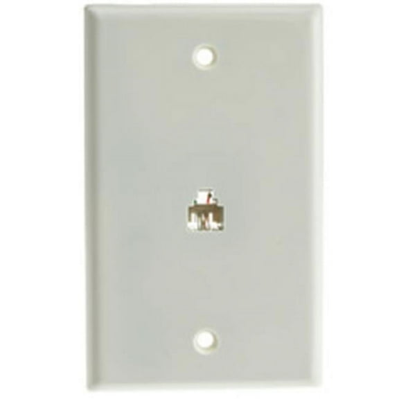 Cable Wholesale 300-204WH 2 Line Telephone RJ11 4 Conductor Wall Plate, White