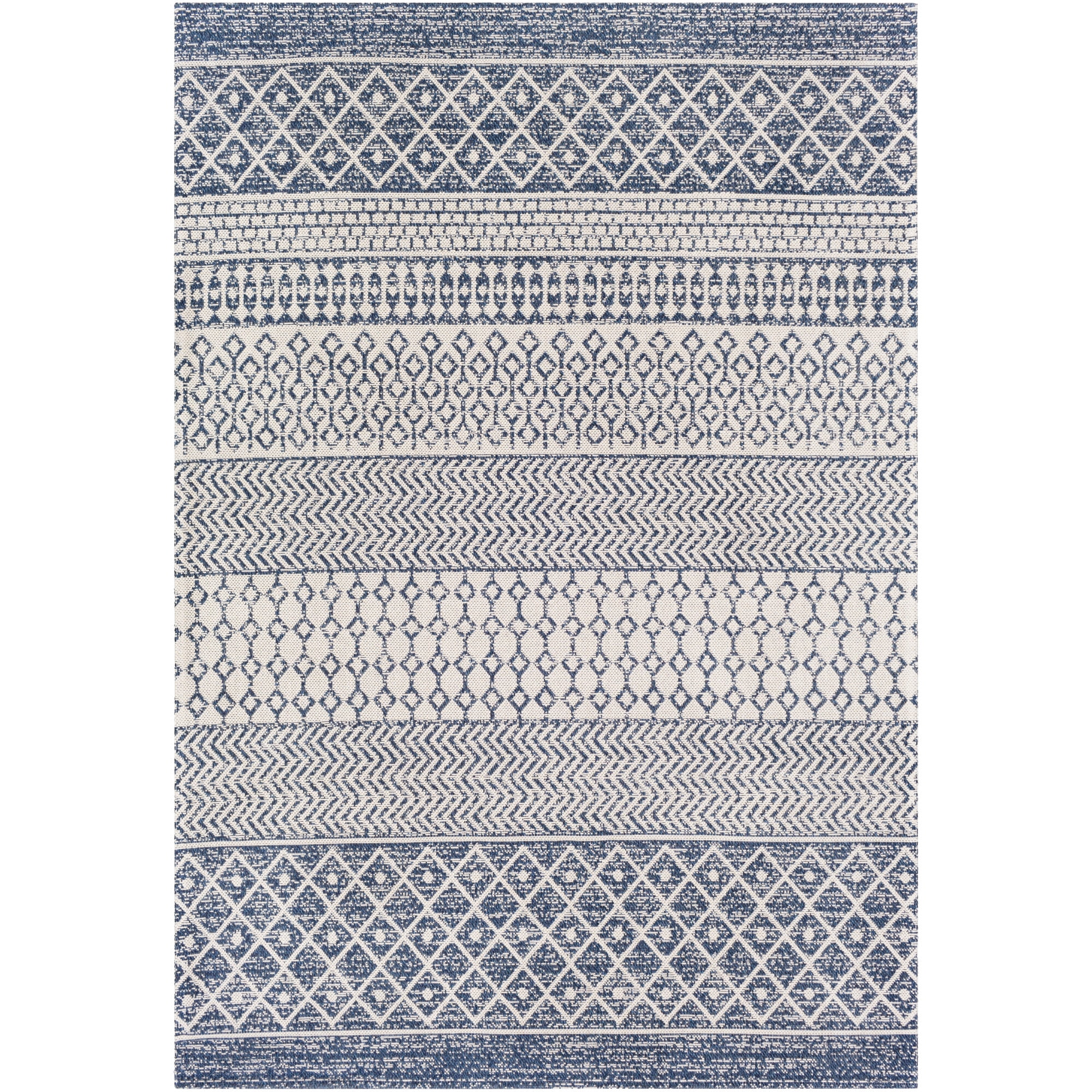 Livabliss Washable Rugs for Living Room, 8x10 La Casa Global Navy Area Rug, Bedroom Dining Room Home Decor Stain Resistant Carpet (7'7" x 10'2")