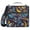 Fierce Fire and Smoke, variant on 3 Ring Zipper Binder with Shoulder Strap Waterproof Trapper Keeper 1.5 Inch D-Ring 500 Sheets Capacity Elegant Black Marble