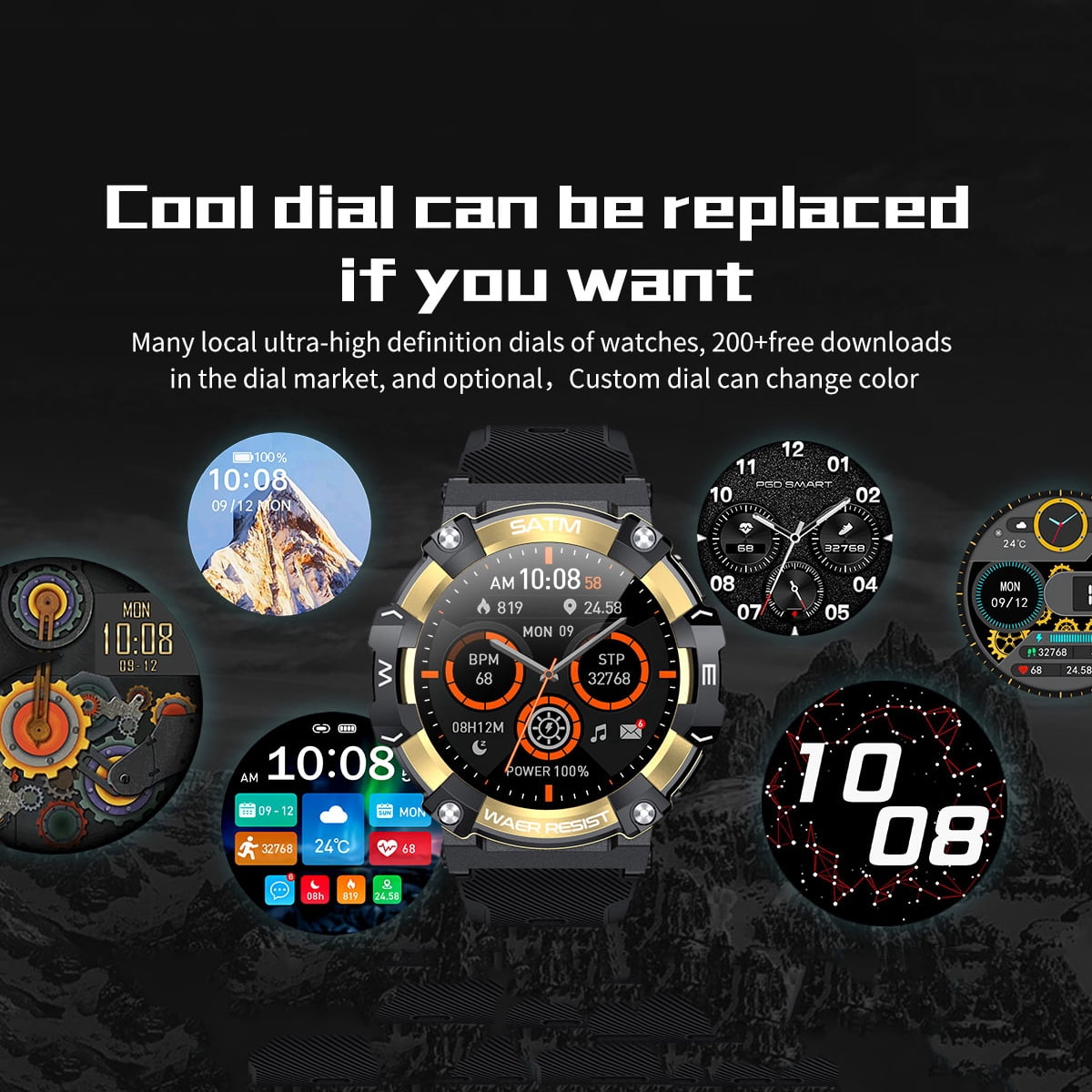 Rainbuvvy PG666 Rugged Smart Watch 1.39 inch Capable of Answering and Making Calls Health Monitoring Outdoor Sports Watch Available in four colors