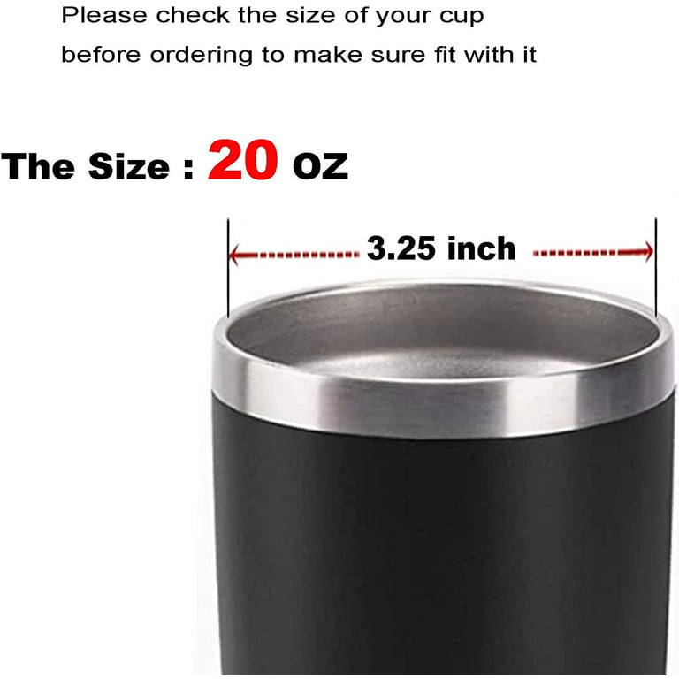 20oz Tumbler Replacement Lids Spill Proof Splash Resistant Lids Covers for  3.25in Cup Mouth Compatible with Classic Stainless Steel Tumblers YETI