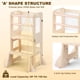 thumbnail image 2 of Banco Escalón Plegable para Cocina Infantil Woodure 4 en 1 con Pizarra Blanca, 2 of 7