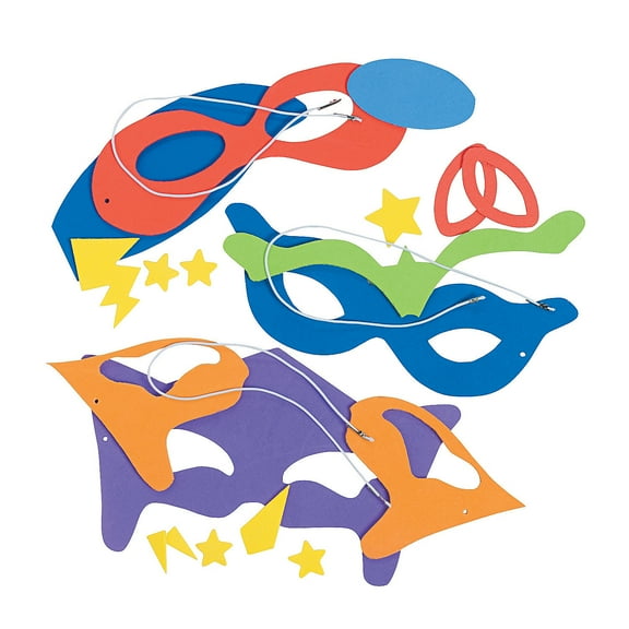 Superhero Foam Mask Craft Kit - 12 Pieces