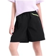 thumbnail image 3 of ITSAME Shorts for Boys, Elastic Waist Loose Fit with Pockets Summer Athletic Casual Shorts Black Size 13-14, 3 of 6