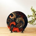 thumbnail image 6 of Kdxio Fiery Floral Pattern Bone China Decorative Plate Ceramic Decorative Plate for Home Office Wall Stand Decorative Plates for Home Bedroom-7in, 6 of 6