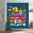 thumbnail image 1 of Cortina de ducha Encanto, cortina de ducha decorativa impermeable y lavable para baño, juego de decoración de accesorios de baño con 12 ganchos de plástico de 72 x 72 pulgadas, 1 of 8
