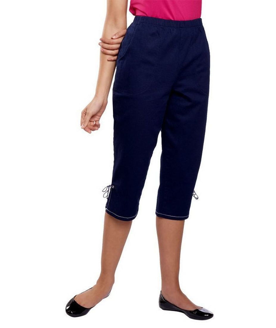 Denim Co Pull-on Pocket Capri Pants Bottom Slit A223827 - Walmart.com