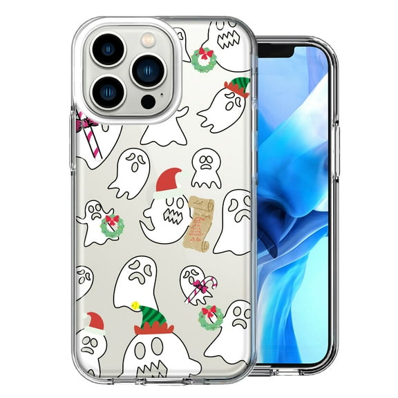 MUNDAZE For Apple iPhone 13 Pro Halloween Christmas Ghost Design Double Layer Phone Case Cover