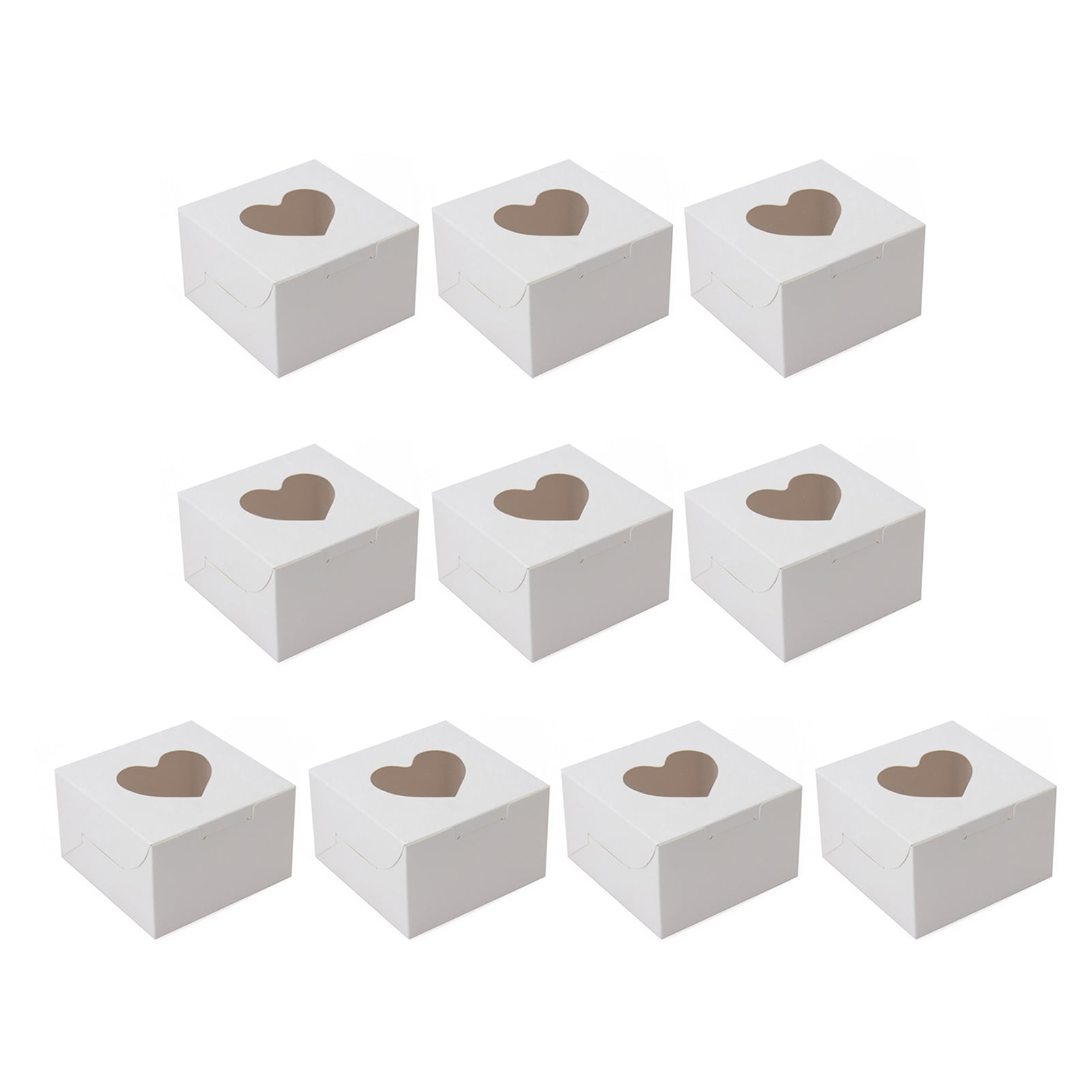 Juliy 10Pcs Cupcake Box Visible Food Grade Mini Individual Cake Packing ...