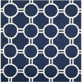 thumbnail image 6 of SAFAVIEH Dhurrie Sloane Geometric Circles Wool Runner Rug, Navy/Ivory, 2'6" x 8', 6 of 10