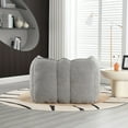 thumbnail image 5 of Chenille Bean Bag Chair with Footstool Square Lazy Sofa for Living Room Bedroom Gaming Grey, 5 of 10