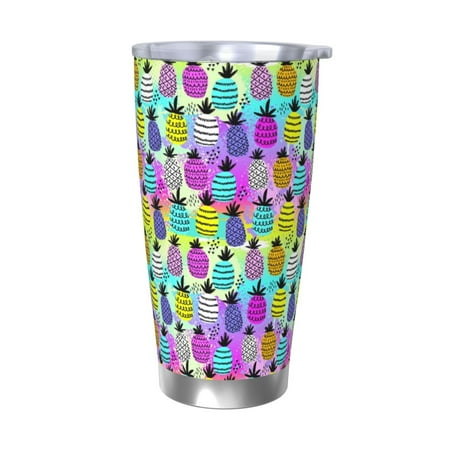 

Logiee Graffiti Pineapples Print 20OZ Car Cup with Lid Stainless Steel Vacuum Insulated Double Wall Travel Tumbler Durable Insulated Coffee Mug Thermal Cup with Straw-Without Straw
