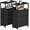 Black, variant on PrimeCook Shop Narrow Night Stand, Slim End Table, Tall Side Table with 3 Fabric Drawer, Small Bedside Table with Storage, Set of 2, for Living Room, Bedroom, Black