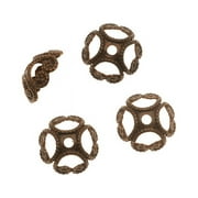 Vintaj Natural Brass Fancy 8mm Etruscan Bead Caps (4)
