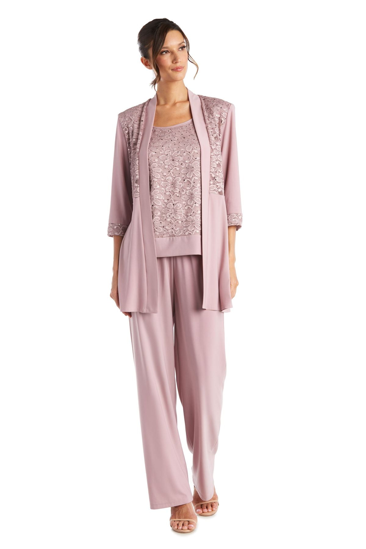 R&M Richards Women's Lace ITY 2 Piece Pant Suit - Mother of the bride ...