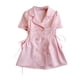 thumbnail image 1 of Odeerbi Niñas Verano Blazer Vestido Con Solapa de Muesca Vestido de Doble Pecho Gasa Princesa Vestido de Trabajo de La Oficina de Manga Corta Vestido de Traje, 1 of 5