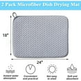 thumbnail image 6 of Behome Dish Drying Mat, 2 Packs Large Dish Drying Mat, 18x24 Inch Large Size Highly Absorbent Dish Drainer Mat for Kitchen Counter, Gray, 6 of 7