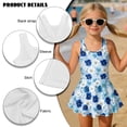 thumbnail image 4 of FOR U DESIGNS Girls' Sleeveless One-Piece Swimsuit Sleeveless Tropical Kids Bathing Suit Swimwear Toddler Girls Swimsuit, Hibiscus Blue, 4 of 7