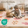 thumbnail image 4 of ODIKA 3'x5' Warm Autumn Tones Floral Pumpkin Design Washable Accent Rug Charming Nature-Inspired Pattern with Leaves Pet Friendly, Non-Shedding Mat for Bedside, Nursery Room, 4 of 7