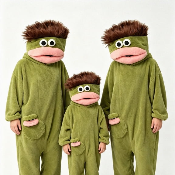 Linfrsh Family Pajamas Matching Sets Funny Onesie Plush Fleece Hooded One Piece Pajamas, Cozy Home Loungewear
