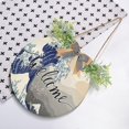 thumbnail image 4 of Coolnut Welcome Sign with Wreath for Front Door, Rustic Round Hanging Welcome Sign, Wall Housewarming Gift for Home 11.8in, Japanese Wave Home Decor, 4 of 7