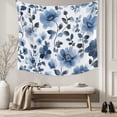 thumbnail image 5 of Blue Flowers Tapestry for Bedroom Wall Hanging Tapestry, Spring Rustic Watercolor Floral Leaves Ceiling Backdrop Tapestries Poster Blanket Wall Decor for Teens Room Living Room Dorm 59" x 90", 5 of 8