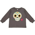 thumbnail image 3 of Inktastic Día de los Muertos Skull with Flower Boys or Girls Long Sleeve Toddler T-Shirt, 3 of 5