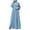 00 # Blue, variant on Floor Length Dress for Women Button Down Long Sleeve Solid Maxi Dress Casual Flowy Long Dresses Fashion Round Neck Loose Long Sleeve Ankle-length Dress Muslim Dress Blue M