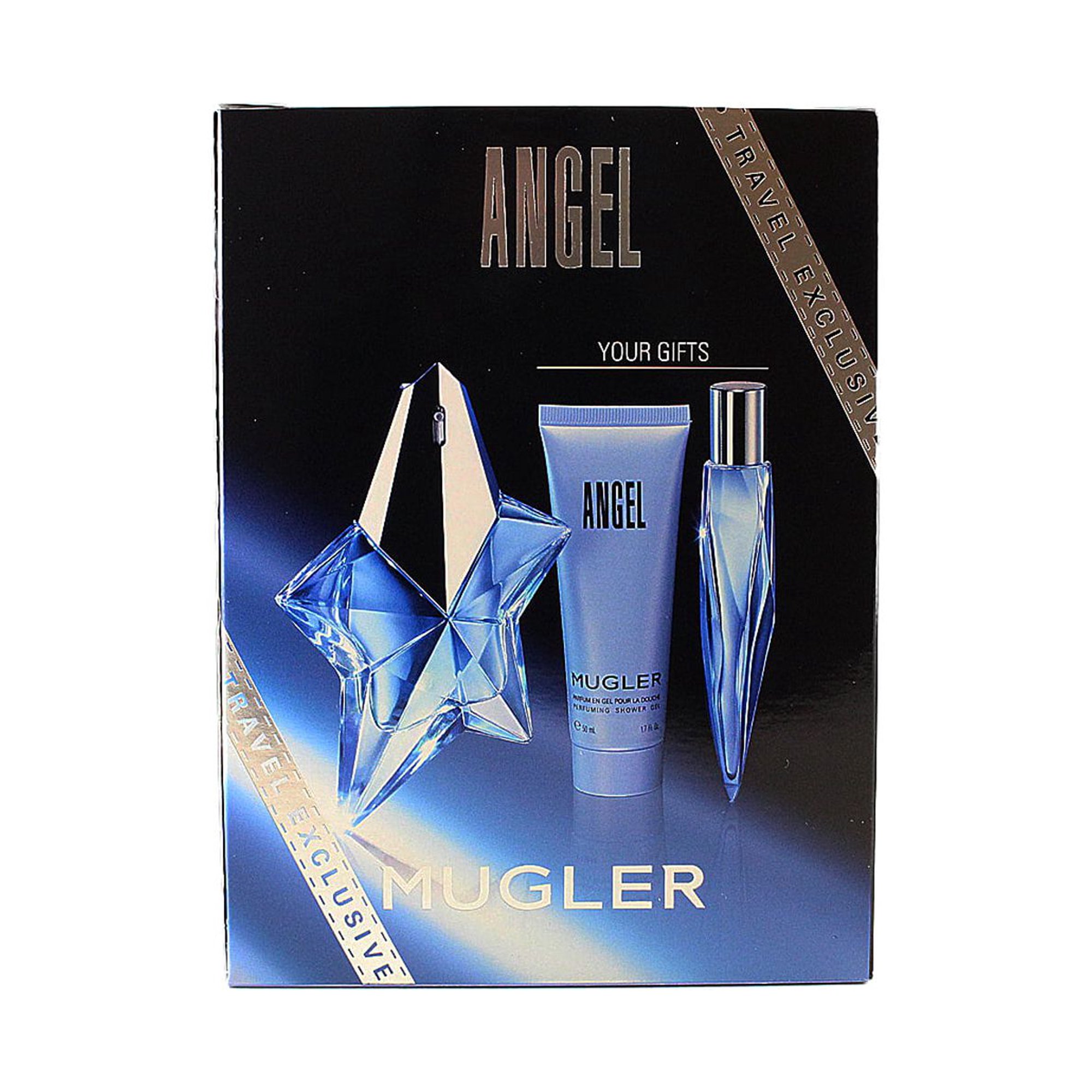 Angel Thierry Mugler Angel 3 Pc. Gift Set For Women | Edp 0.3 Oz +
