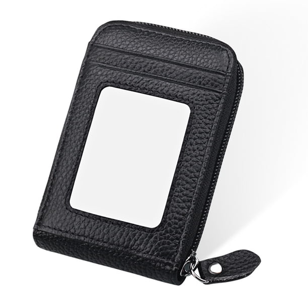 Cartera pequeña de cuero para mujer, monedero con cremallera para mujer, cartera con tarjetero con bloqueo RFID, funda para múltiples tarjeteros, 11,5*7,5 cm
