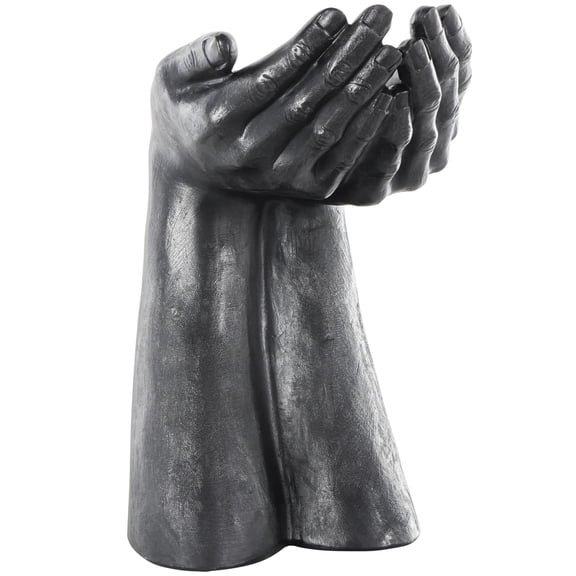 10" x 15" Black Polystone Open Hands Sculpture, by DecMode