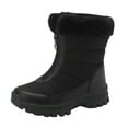 thumbnail image 7 of Camo Snow Boots for Women Front Zipper Winter Outdoor Hiking Shoes Plush Warm Mid Calf Booties Nonslip Trekking High Top Ankle Boots Black Size 6, 7 of 7