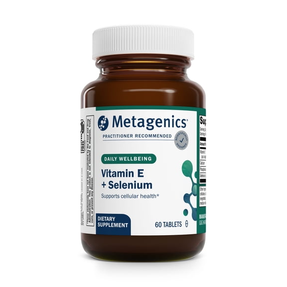 Metagenics E-400 Selenium - Antioxidant & VIT E Support* - Non-GMO, Gluten-Free, Vegetarian - Contains 50 mcg Selenium, 268 mg Vitamin E & 97 mg Calcium - 60 Tablets