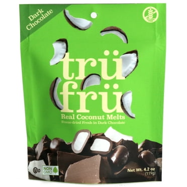 Tru Fru Real Coconut Melts Hyper-Dried Fresh in Dark Chocolate, 4.2 Ounce Bag