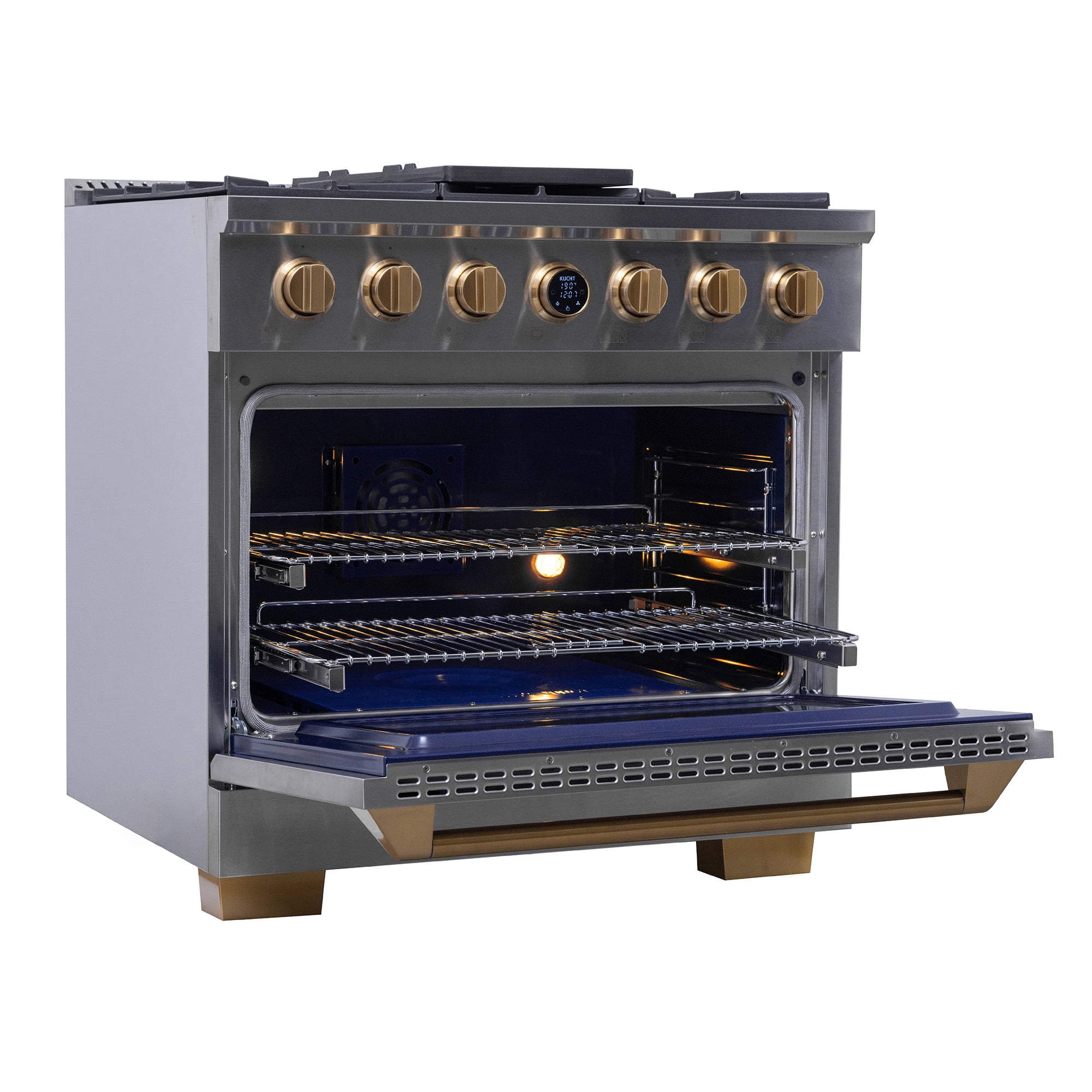 36 in. 5.2 cu. ft. 6 Burners Dual Fuel Range for Propane Gas in Stainless Steel
