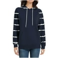 thumbnail image 4 of Zedker Womens Long Sleeve Hoodie Kangaroo Pocket Casual Drawstring Pullover Lightweight Tops Black Plus S, 4 of 6