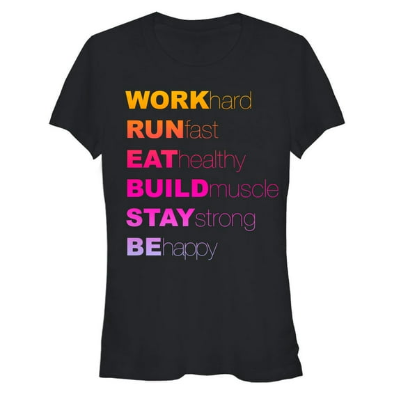 Junior's CHIN UP Be Happy  Graphic Tee Black Large