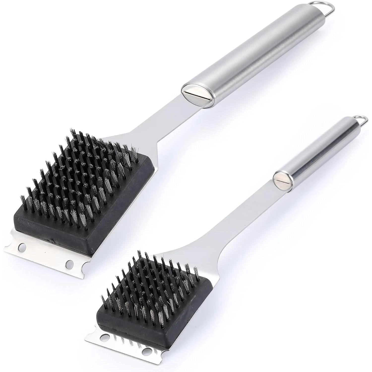 2 Pack Grill Brush and Scraper, 16.5” & 14” Wire BBQ Grill Brush for Outdoor Gri