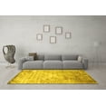 thumbnail image 3 of Ahgly Company Indoor Square Abstract Yellow Contemporary Area Rugs, 7' Square, 3 of 4