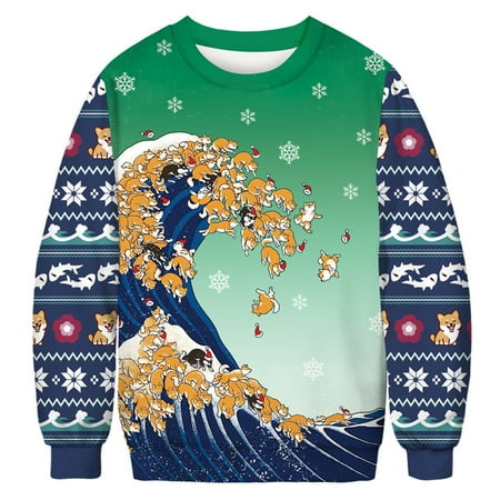 

jsaierl Women s Christmas Sweatshirts Long Sleeve Christmas Graphic Top Workout Crewneck Sweatshirt Loose Fit Pullover Womens Fall Fashion 2022