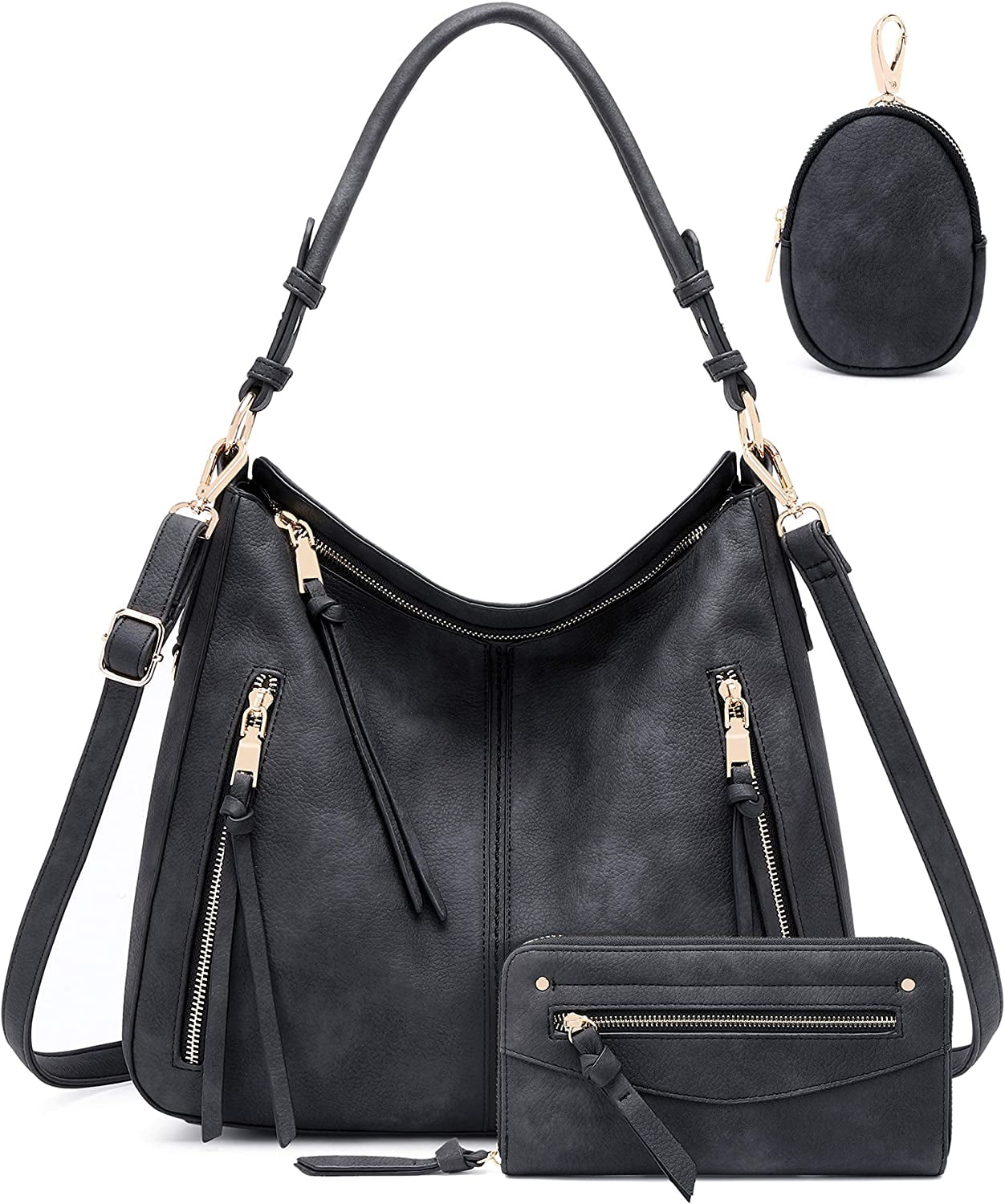 Lapsting Hobo Bags for Women Handbags Purse Ladies Boho Shoulder Bag Crossbody Purses Faux Leather 