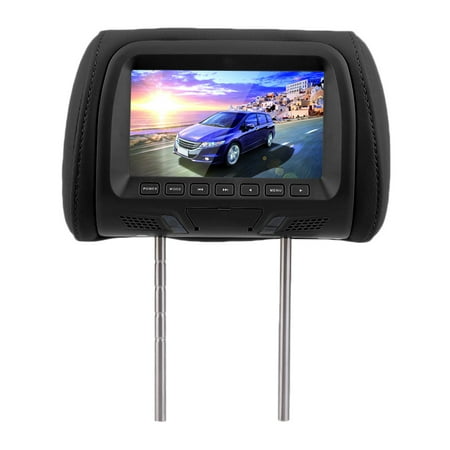 Contoured Headrest - 2PCS 7 Inch Car Pillow Monitor LED Screen Headrest Car Headrest TV Monitors With Remote Control