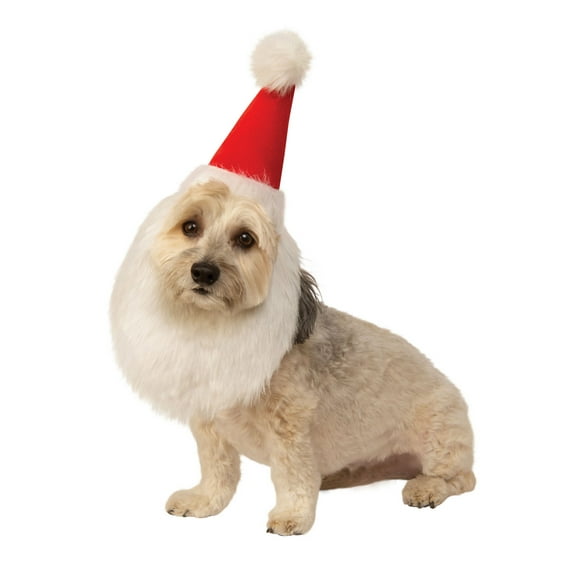 Santa Hat with Beard for Pets