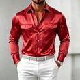 thumbnail image 2 of LEAVINGSUO Men's Dress Shirts Long Sleeve Button Down Shirt Solid Color Long Sleeved Casual Business Shirt Coffee XXL, 2 of 5