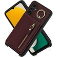 thumbnail image 4 of Samsung Galaxy A13 5G Phone Case for Women with Card Holder,Samsung A13 Case Wallet Crossbody Lanyard with Strap,Credit Card Slots Kickstand Case with Ring Holder,Burgundy, 4 of 16