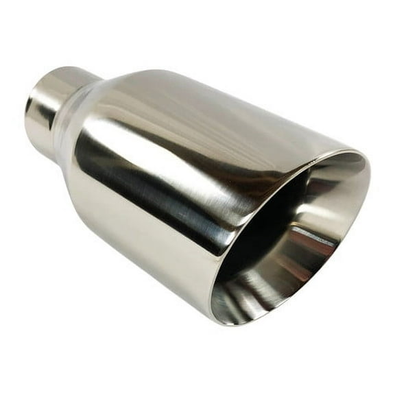Exhaust Tip 2.25" Inlet 4.00" Outlet 8.00" long WDW4008-225-DW-SS Weld On Slant Angle 304 Stainless Steel Wesdon Exhaust Tip