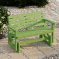 thumbnail image 3 of Wildridge Classic Glider, Lime Green - Outdoor Weather Resistant Recycled HDPE Glider for Porch, Patio, Deck, 3 of 4
